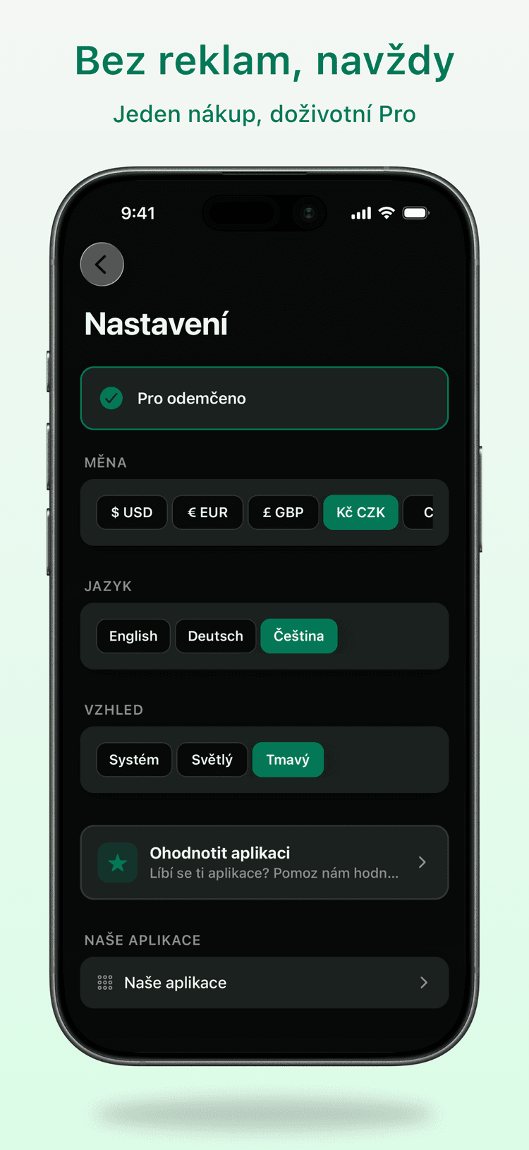 Lifetime upgrade - jednorázová platba, žádné předplatné