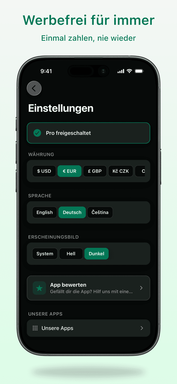 Lebenslang-Upgrade - Einmal-Zahlung, kein Abo
